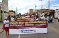 Sinproesemma de São José de Ribamar faz manifestação cobrando reajuste salarial e outros direitos