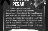 Nota de Pesar - Professora Maria Goreth Bandeira Nóbrega