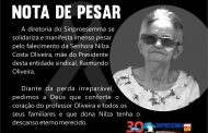 Nota de pesar - Nilza Costa Oliveira