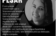 Nota de pesar - Lizzianne Gabrielle Rodrigues Soares