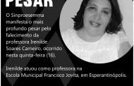 Nota de pesar – Irenilde Soares Carneiro