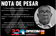 NOTA DE PESAR - PROFESSOR ANTÔNIO ROZA