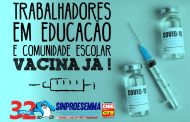 Sinproesemma solicita prioridade para a vacinação da comunidade escolar