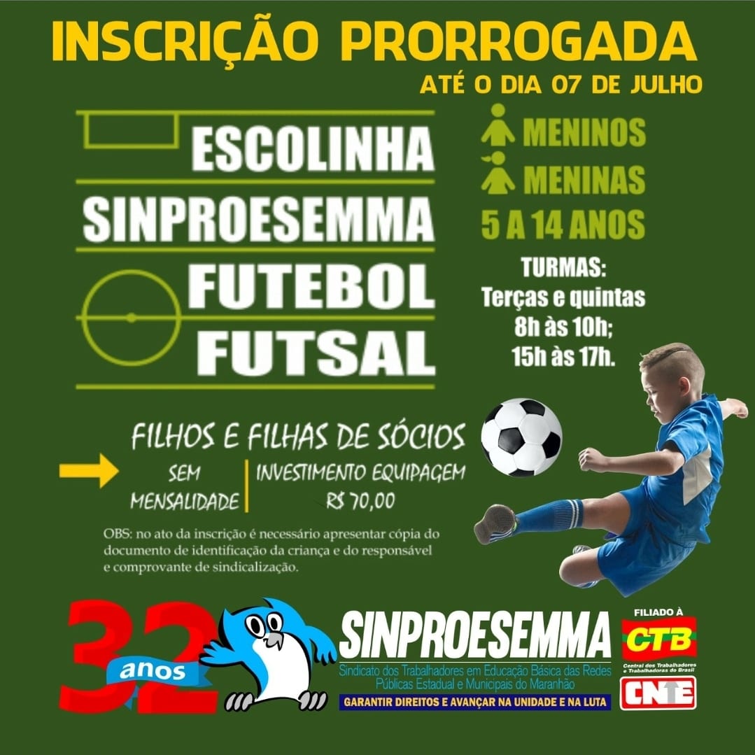 Inscrições para Escolinha de Futebol