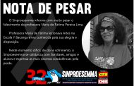 Nota de Pesar - Maria de Fátima Pereira Lima