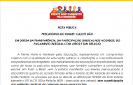 Sinproesemma e Frente Norte Nordeste pela Educação chamam atenção para tentativa de calote nos Precatórios do Fundef